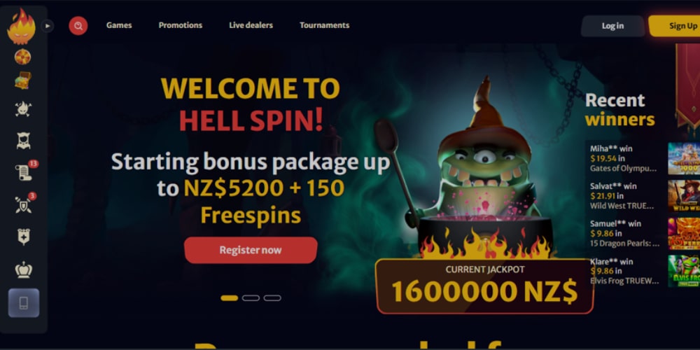 HellSpin Interface